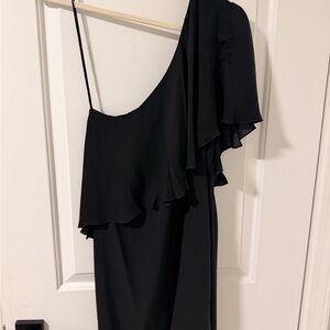 Alice + Olivia Chic Black One-Shoulder Dress